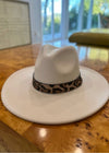 Felt Panama Hat w/Leopard Print Belt